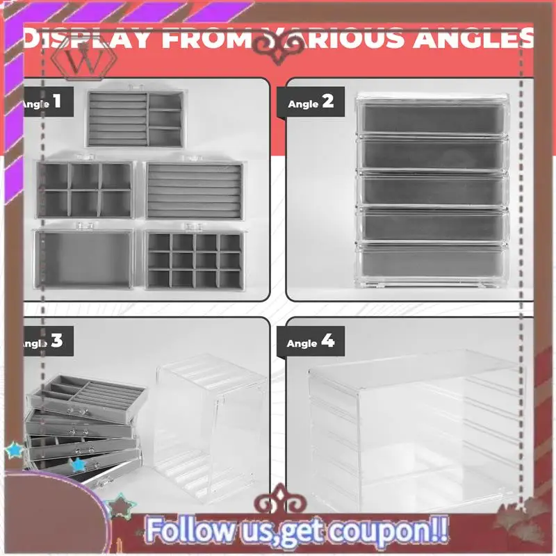(New)-Jewelry Organizer With 5 Drawers Clear Acrylic Jewelry Box Gift Stackable Velvet Earring Display Holder
(New)-Jewelry Organizer With 5 Drawers Clear Acrylic Jewelry Box Gift Stackable Velvet Earring Display Holder