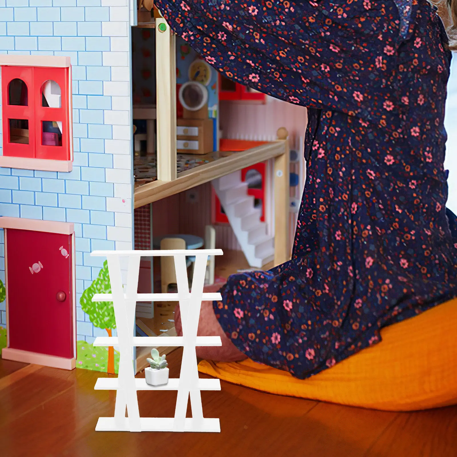 Wooden Dollhouse Mini Shelf Elegant Hollow Design Multifunctional Storage Rack for Miniature Home Decor Display Dollhouse
Wooden Dollhouse Mini Shelf Elegant Hollow Design Multifunctional Storage Rack for Miniature Home Decor Display Dollhouse