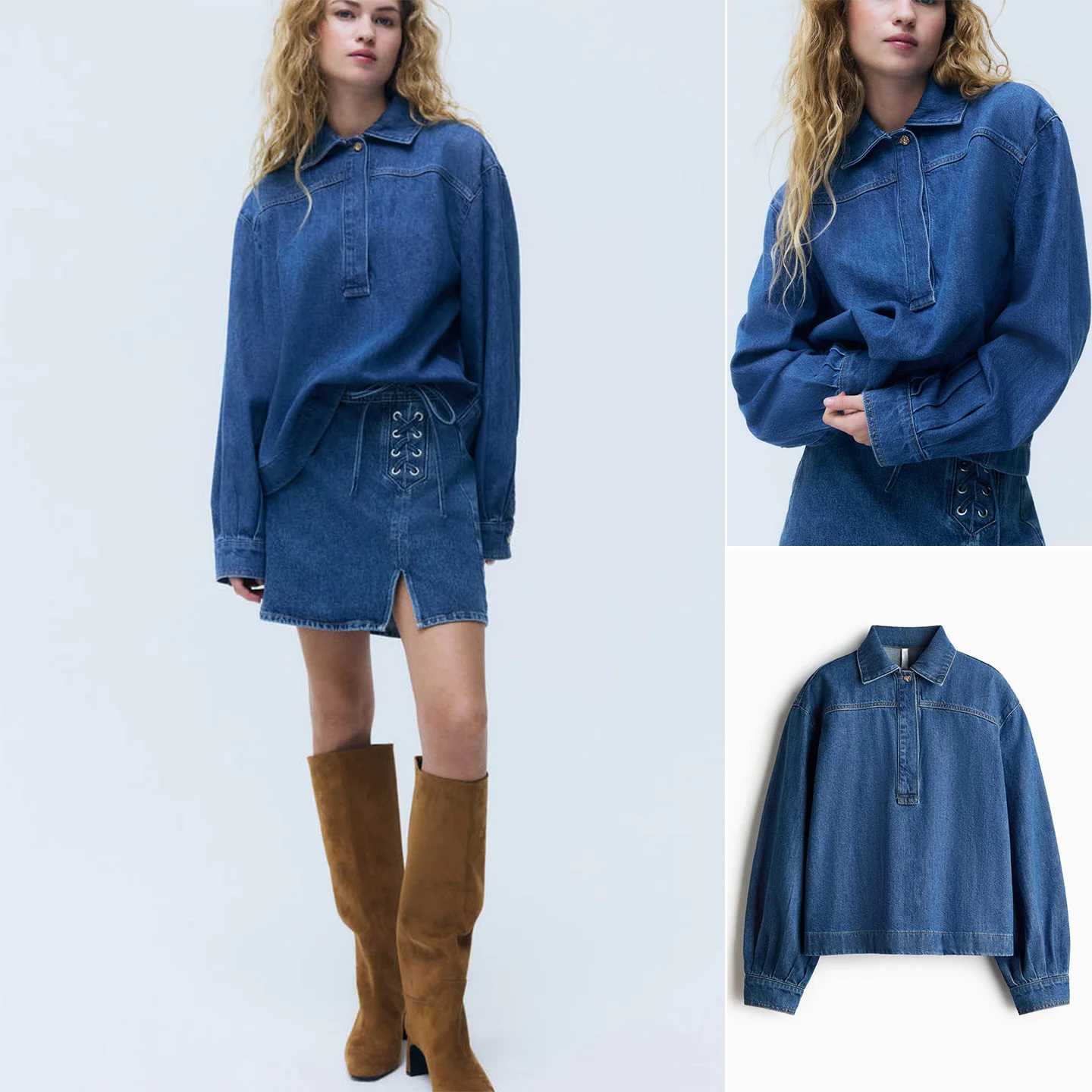 Spring New Women's Simple Collar Long Sleeve Overhead Denim Shirt Loose Fit Breathable Polyester Fiber Casual Top
Spring New Women's Simple Collar Long Sleeve Overhead Denim Shirt Loose Fit Breathable Polyester Fiber Casual Top