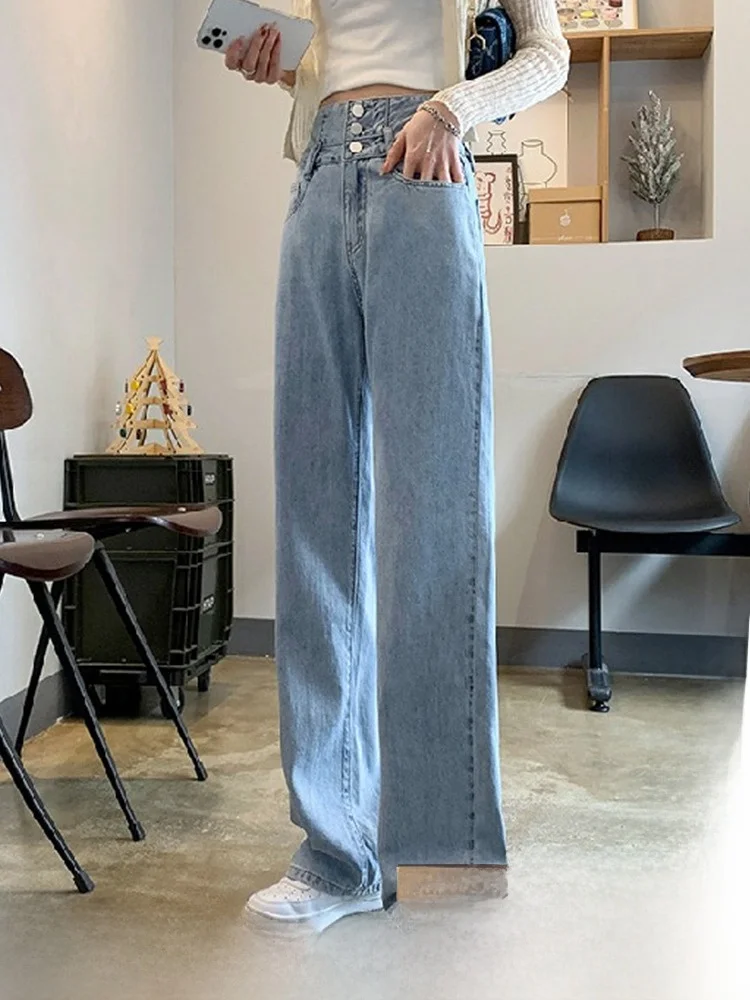 High Waist Wide Leg Short Top Ladies Jeans Spring Autumn Loose Straight Cut Small Size Commute Style Deep Color
High Waist Wide Leg Short Top Ladies Jeans Spring Autumn Loose Straight Cut Small Size Commute Style Deep Color