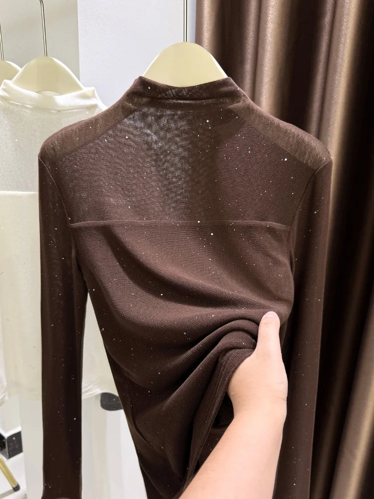 Ele Thiened Fce Lined Lace Base irt Women's Autumn Winter f High Collar Sweater Inner Wear Layering Top
Ele Thiened Fce Lined Lace Base irt Women's Autumn Winter f High Collar Sweater Inner Wear Layering Top