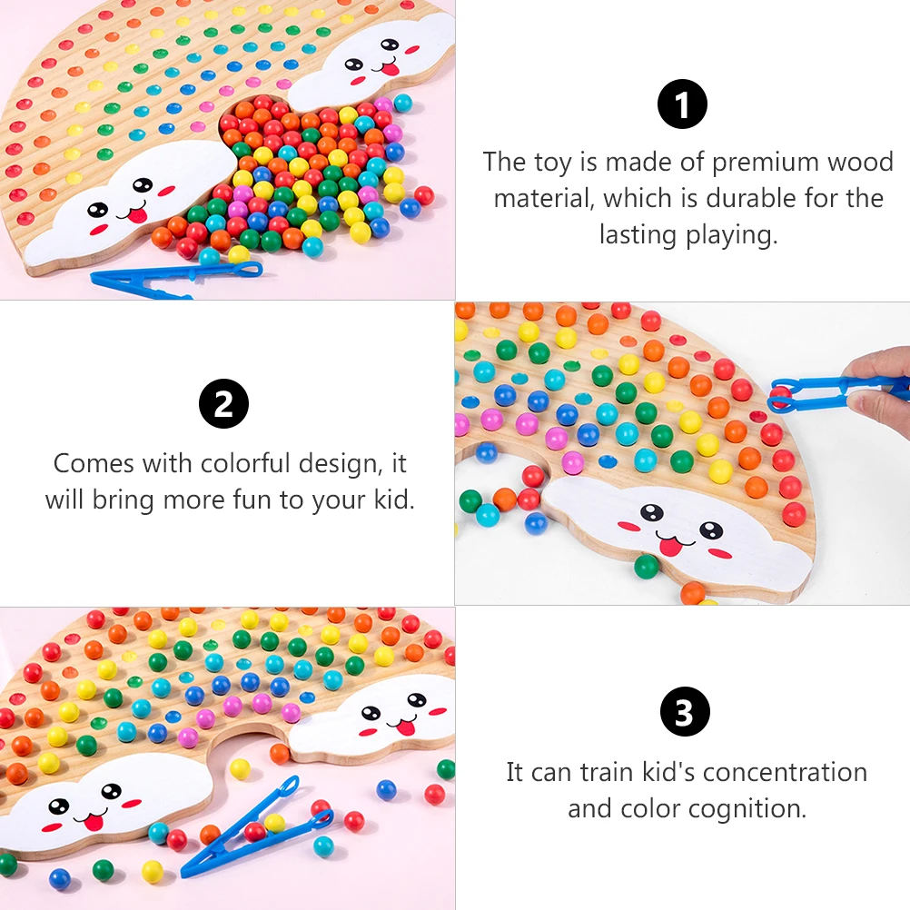 1Set Wooden Rainbow Bead Board Game Clip Beads Interactive Playthings Safe Tasteless Promote Kids Intelligence
1Set Wooden Rainbow Bead Board Game Clip Beads Interactive Playthings Safe Tasteless Promote Kids Intelligence