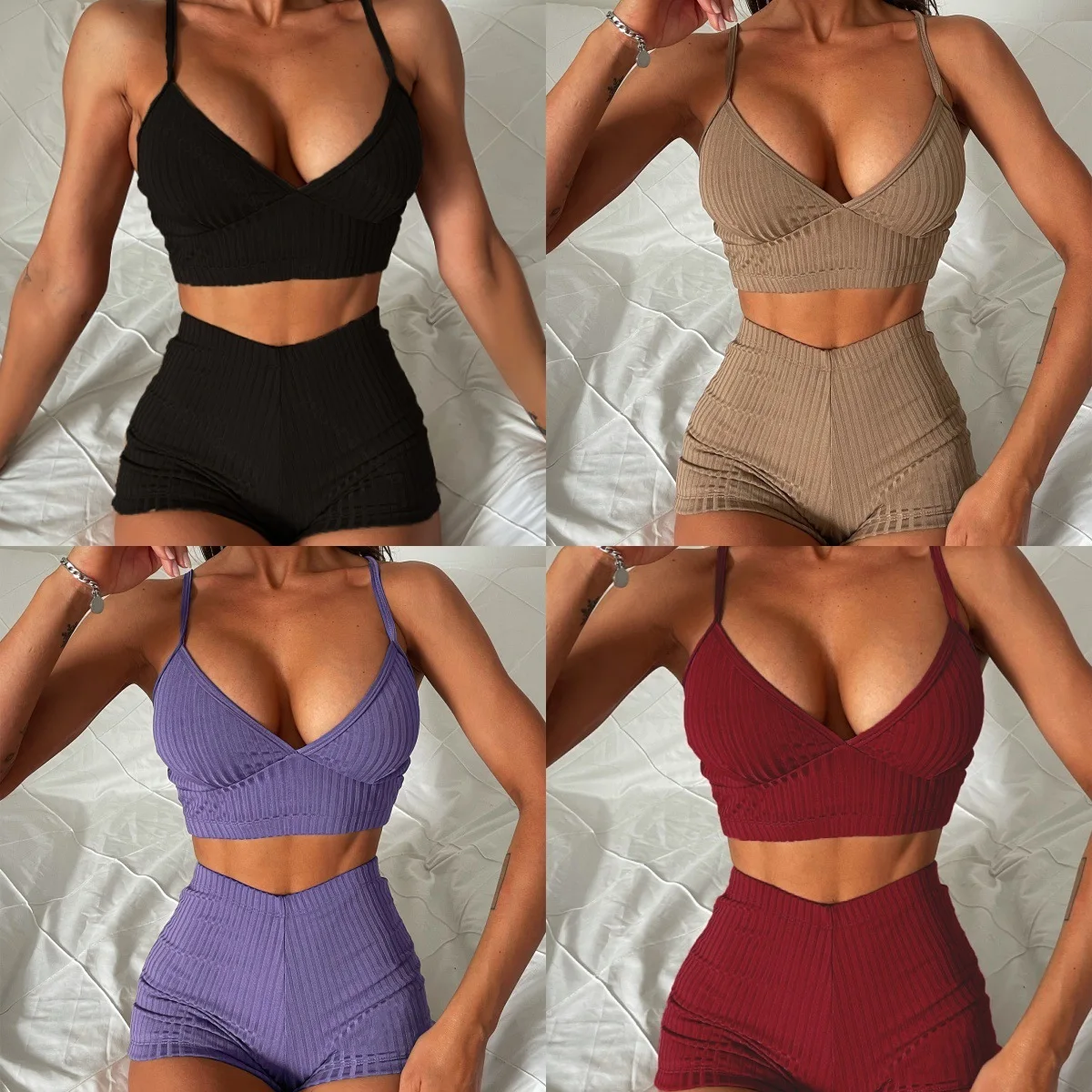 Sexy Color Flat Angle Bikini Swimsuit Women's Swimming Costume Polyester Nylon Lycra Fabric Teaded Texture Swimwear
Sexy Color Flat Angle Bikini Swimsuit Women's Swimming Costume Polyester Nylon Lycra Fabric Teaded Texture Swimwear