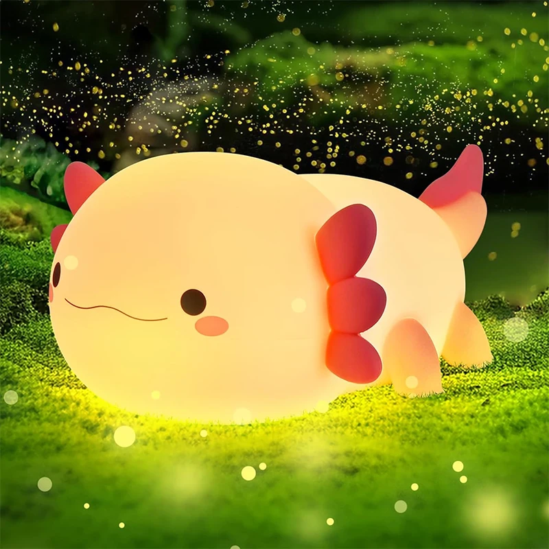 Cute Axolotl Night Light Silicone Nursery Sleeping Lamp Touch Control Nightlights USB Rechargeable Table Lamp for Baby Child
Cute Axolotl Night Light Silicone Nursery Sleeping Lamp Touch Control Nightlights USB Rechargeable Table Lamp for Baby Child