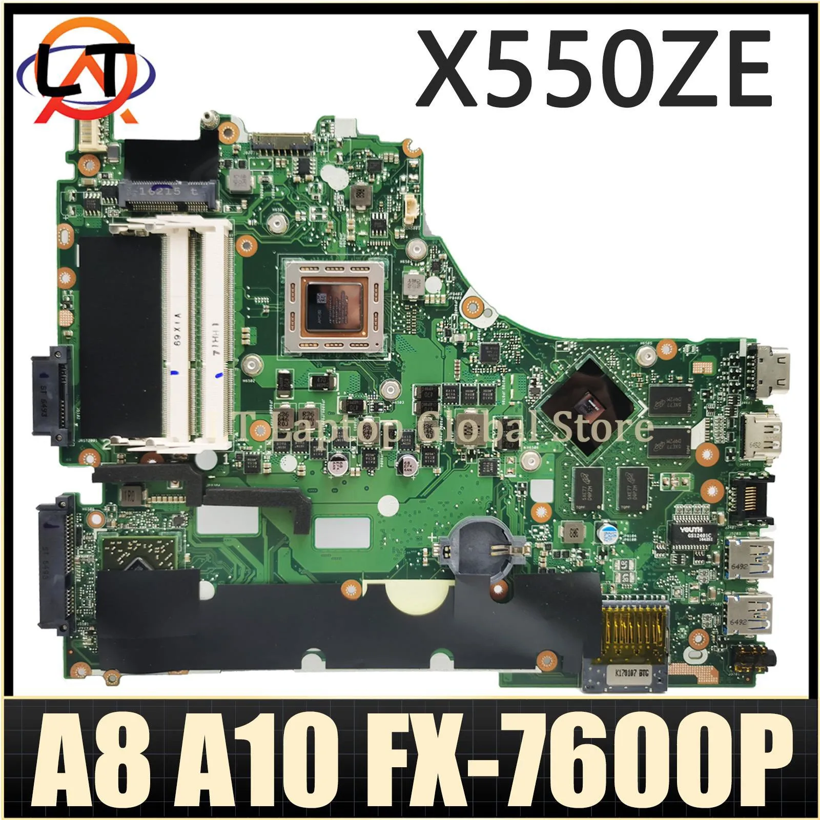 Материнская плата LT для ноутбука X550ZE, материнская плата для ASUS X550ZA K555 X750Z VM590Z A555Z X750DP K550D, материнская плата A8 A10 FX7600P/FX7500P LVDS/EDP
Материнская плата LT для ноутбука X550ZE, материнская плата для ASUS X550ZA K555 X750Z VM590Z A555Z X750DP K550D, материнская плата A8 A10 FX7600P/FX7500P LVDS/EDP
