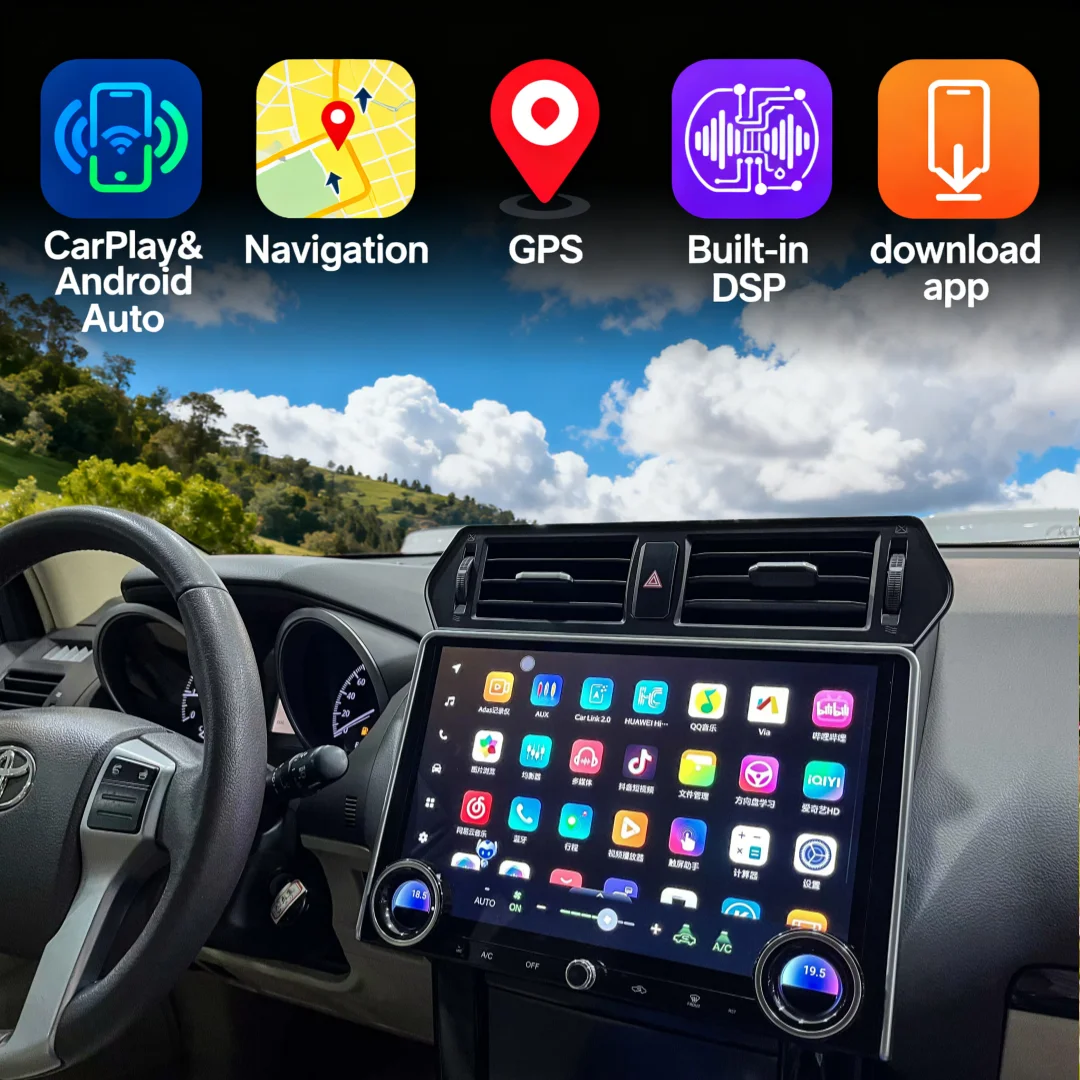 13,3-дюймовый сенсорный экран, автомобильное радио, GPS, Android для Toyota Land Cruiser Prado 2010-2023, стерео мультимедийный плеер CarPlay, головное устройство
13,3-дюймовый сенсорный экран, автомобильное радио, GPS, Android для Toyota Land Cruiser Prado 2010-2023, стерео мультимедийный плеер CarPlay, головное устройство