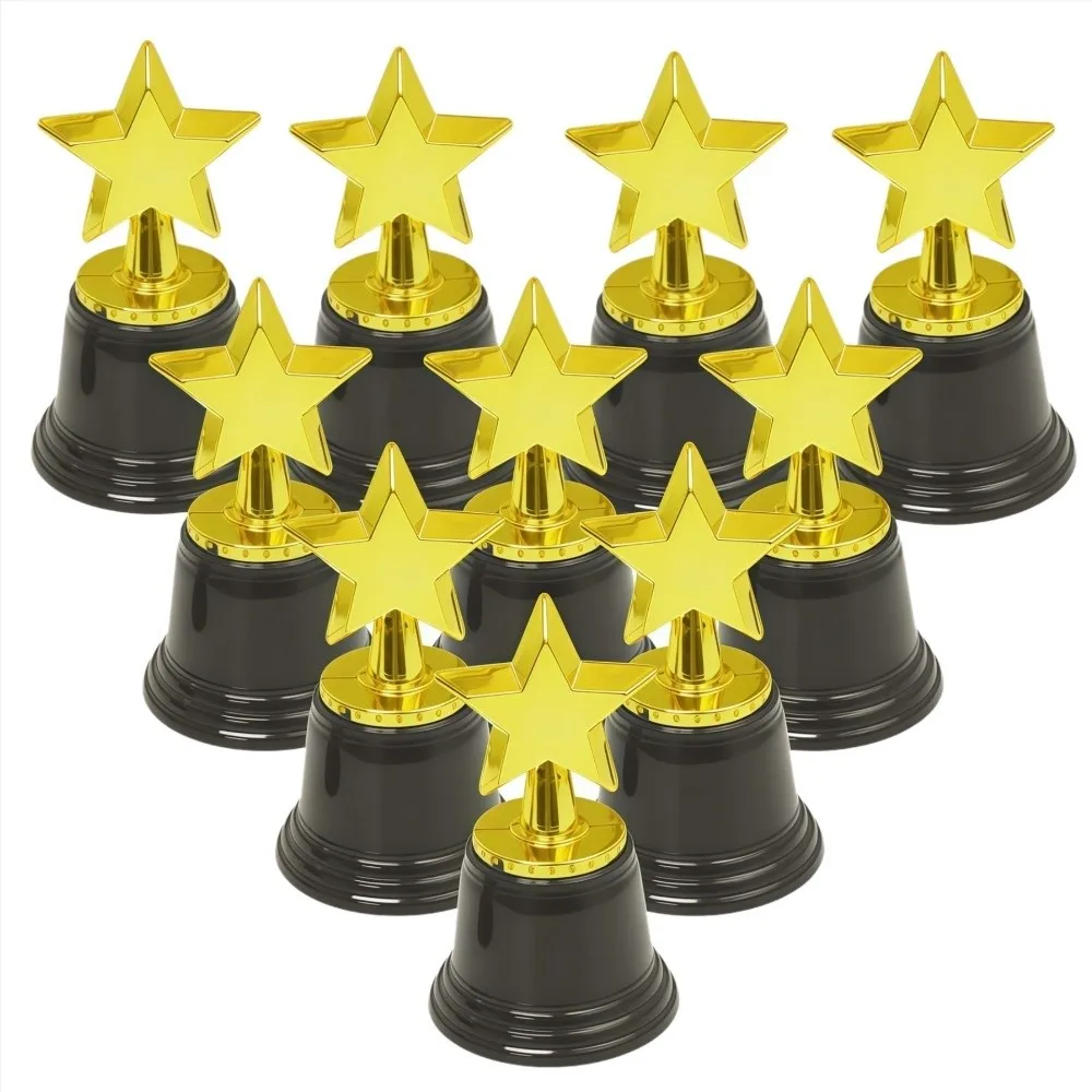 6Pack Star Trophy Awards Gold Color Plastic Material Plastic Star Trophies Small Size Large Base Trophy Awards
6Pack Star Trophy Awards Gold Color Plastic Material Plastic Star Trophies Small Size Large Base Trophy Awards