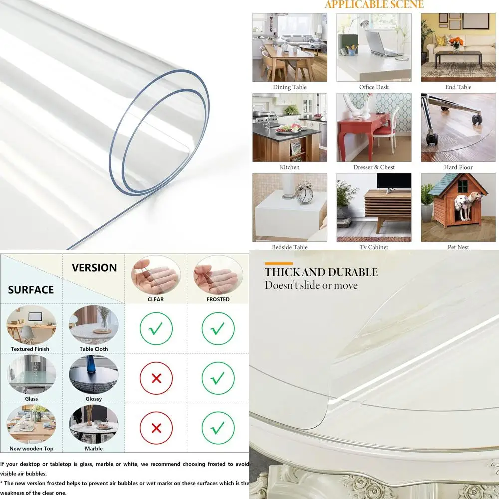 1.5mm Thick 54 Inches Clear Round Table Protector, Round Table Cover, Tablecloth Protector, Table Protector or Dining Room Table
1.5mm Thick 54 Inches Clear Round Table Protector, Round Table Cover, Tablecloth Protector, Table Protector or Dining Room Table