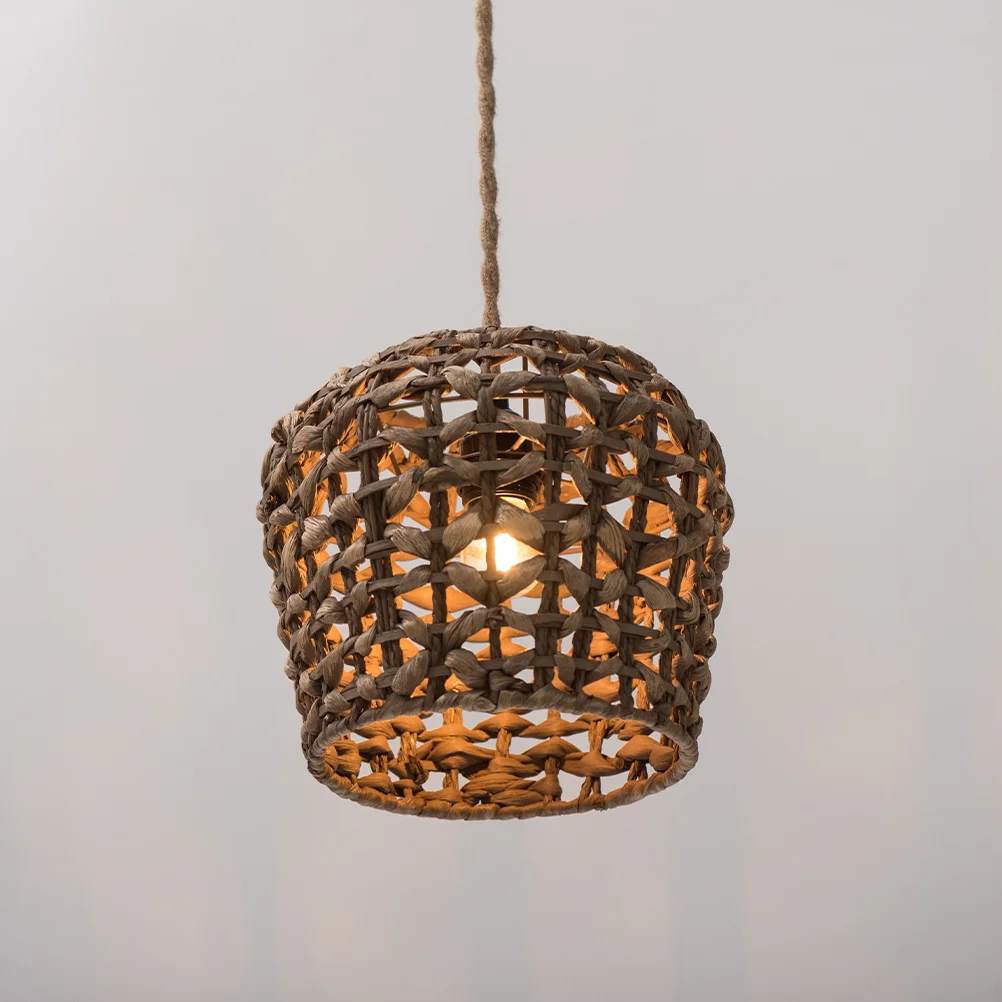 Decorative Lamp Cover Natural Hyacinth Handwoven Shade Iron Frame Rustic Vintage Style for Ceiling Hanging Pendant Lights
Decorative Lamp Cover Natural Hyacinth Handwoven Shade Iron Frame Rustic Vintage Style for Ceiling Hanging Pendant Lights