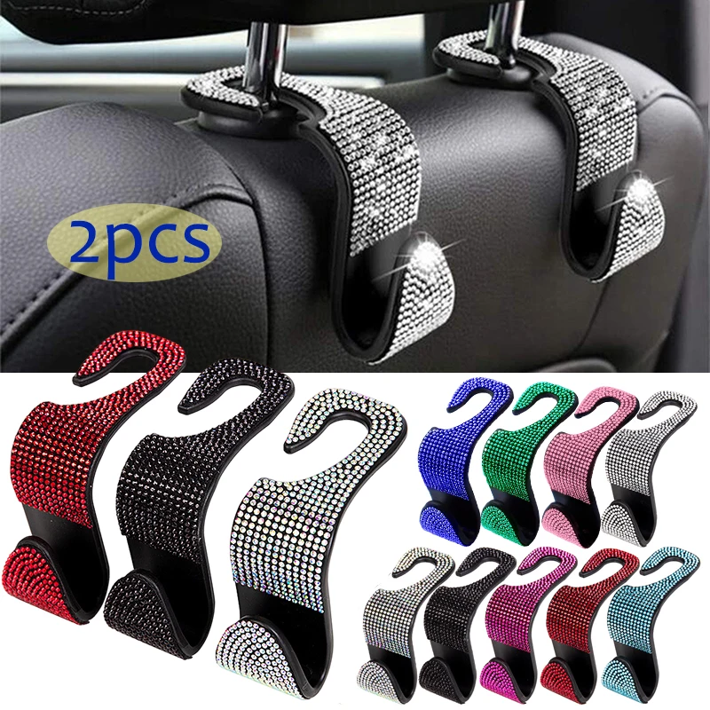 Rhinestone Decor Car Seat Back Hook Hanger Universal Bling Diamond Vehicle Auto Headrest Storage Holder Car Accessories
Rhinestone Decor Car Seat Back Hook Hanger Universal Bling Diamond Vehicle Auto Headrest Storage Holder Car Accessories