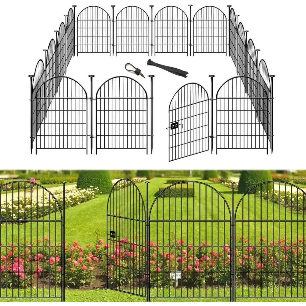 32in(H)x35Ft(L) Garden Fencing Animal Barrier, 16 Panels Dog Digging Fences Barrier, Black Rustproof Flower Fence Border, Flower
32in(H)x35Ft(L) Garden Fencing Animal Barrier, 16 Panels Dog Digging Fences Barrier, Black Rustproof Flower Fence Border, Flower