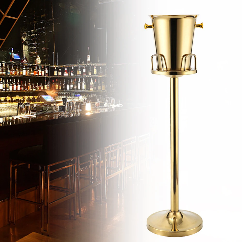Floor Standing Golden Champagne Ice Bucket Stainless Steel Wine Cooler Ice Gift luxury Ice Bucket with rack Beer Chiller
Floor Standing Golden Champagne Ice Bucket Stainless Steel Wine Cooler Ice Gift luxury Ice Bucket with rack Beer Chiller