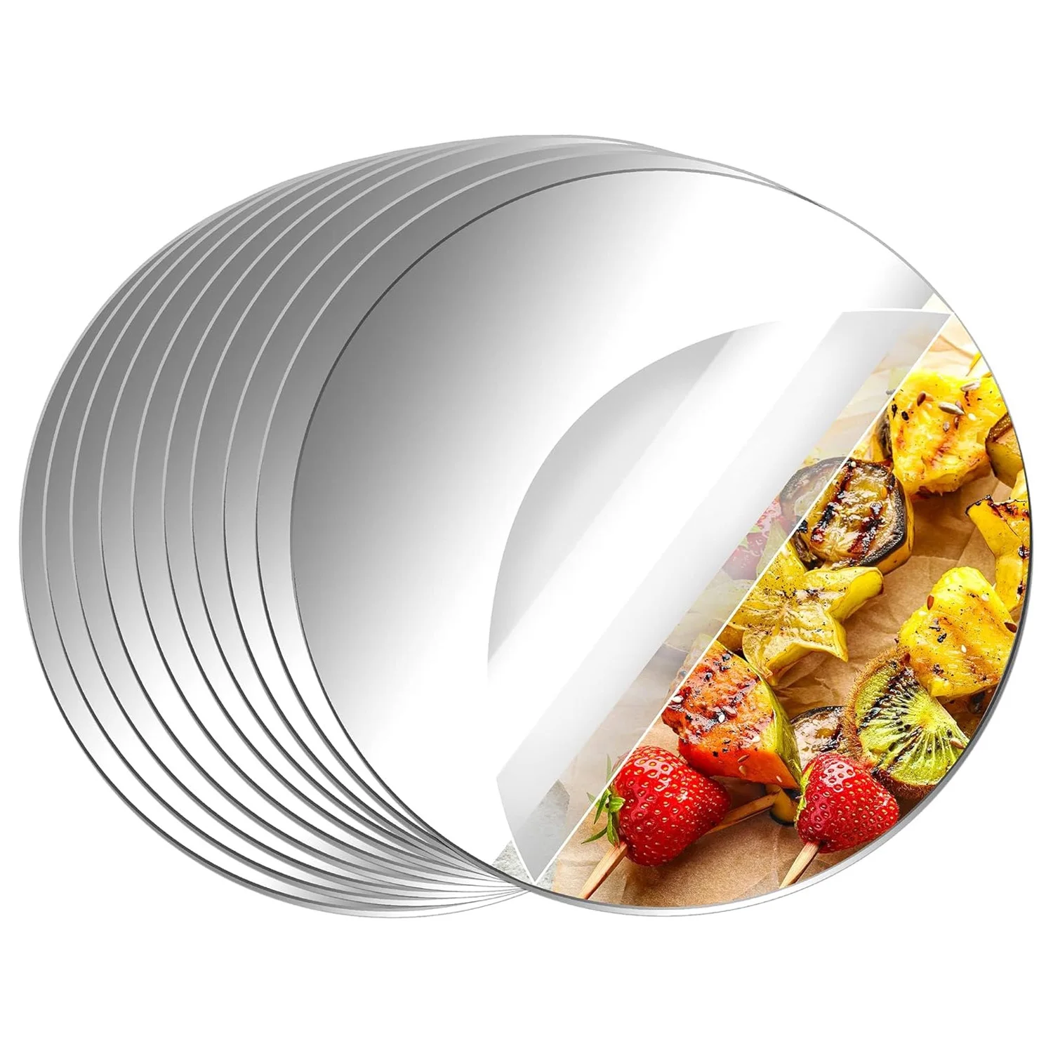 10-Pack Self-Adhesive Acrylic Round Mirrors for Home Decor and Wedding Centerpieces, 2mm Thick Non-Glass Mirror Plates
10-Pack Self-Adhesive Acrylic Round Mirrors for Home Decor and Wedding Centerpieces, 2mm Thick Non-Glass Mirror Plates