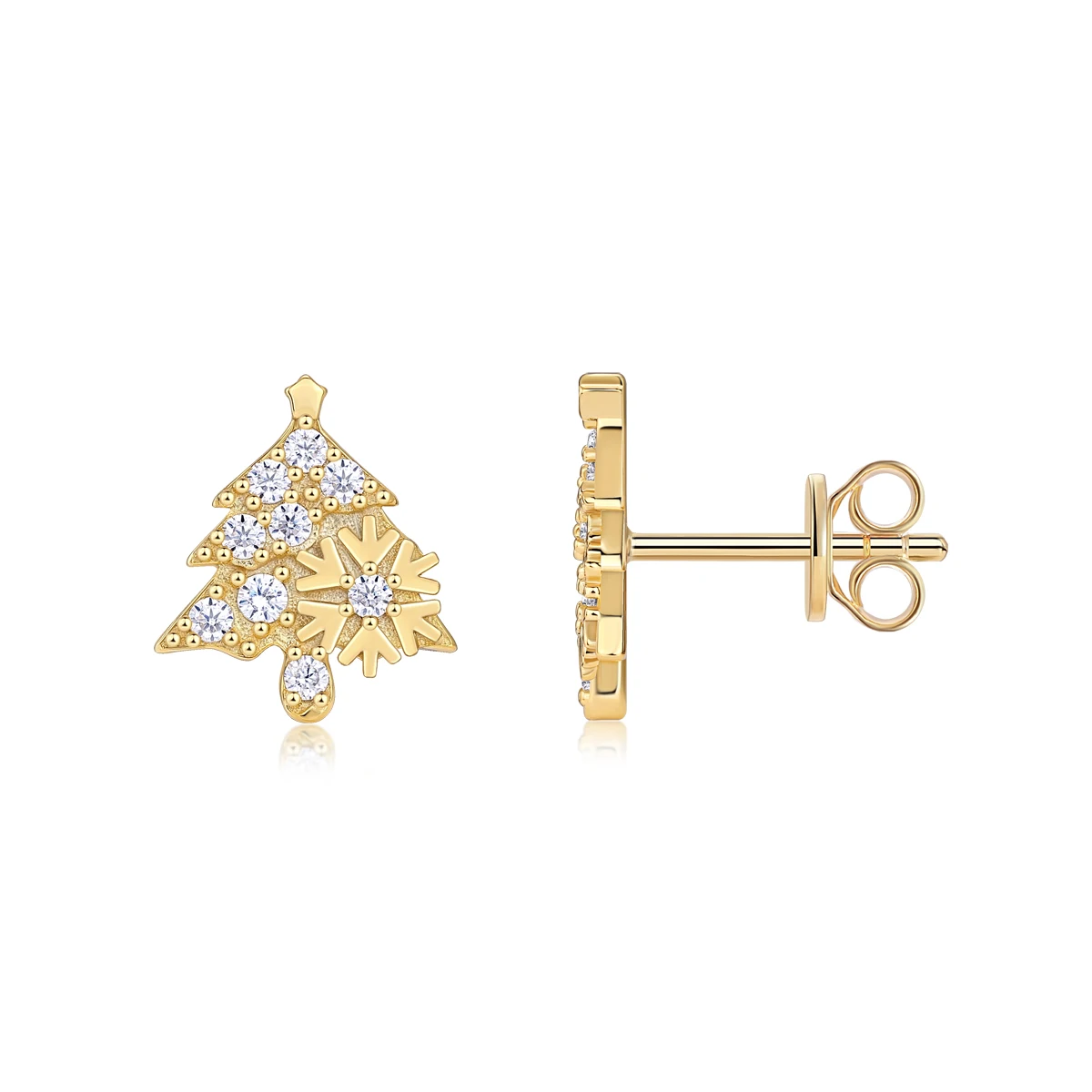 JIUZUAN 18K Gold Plated Christmas Tree Stud Earrings, 925 Silver with Moissanite, Festive Sparkling Design Ideal Christmas Gift
JIUZUAN 18K Gold Plated Christmas Tree Stud Earrings, 925 Silver with Moissanite, Festive Sparkling Design Ideal Christmas Gift