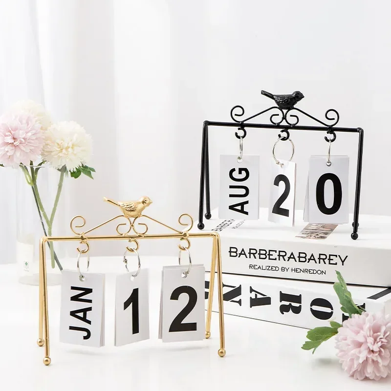 DIY Iron Bird Page Flip Calendar Decoration Crafts Creative Perpetual Calendar Home Decoration
DIY Iron Bird Page Flip Calendar Decoration Crafts Creative Perpetual Calendar Home Decoration