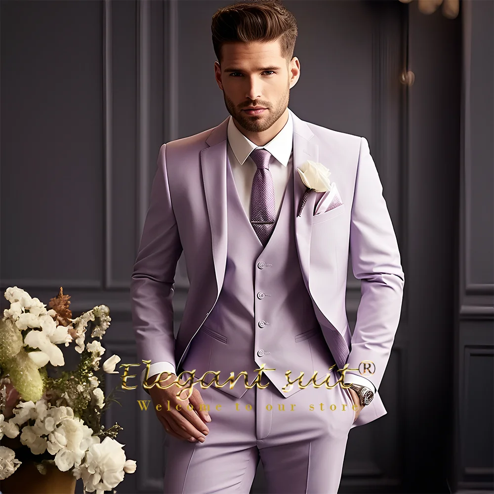 Men's Violet Wedding Party Cocktail Suit 3 Piece Set (Single Button Jacket Vest Trousers) Custom Handmade Gown
Men's Violet Wedding Party Cocktail Suit 3 Piece Set (Single Button Jacket Vest Trousers) Custom Handmade Gown