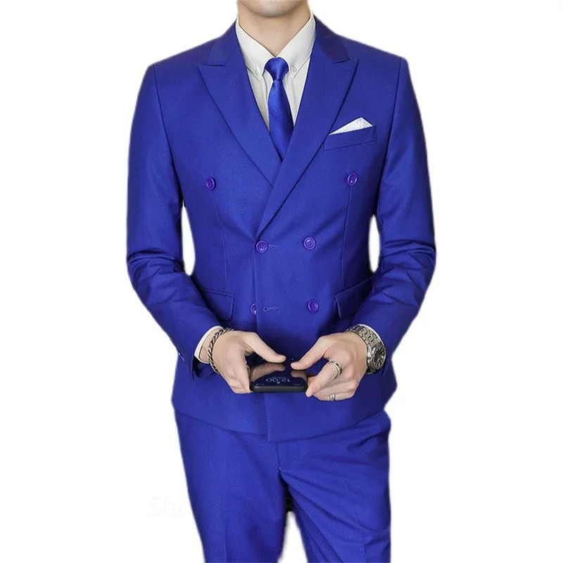2 Pcs Fashion New Men's Casual Business Double Breasted Suit Set / Male Slim Solid Color Wedding Blazers Jacket Pants Coat
2 Pcs Fashion New Men's Casual Business Double Breasted Suit Set / Male Slim Solid Color Wedding Blazers Jacket Pants Coat