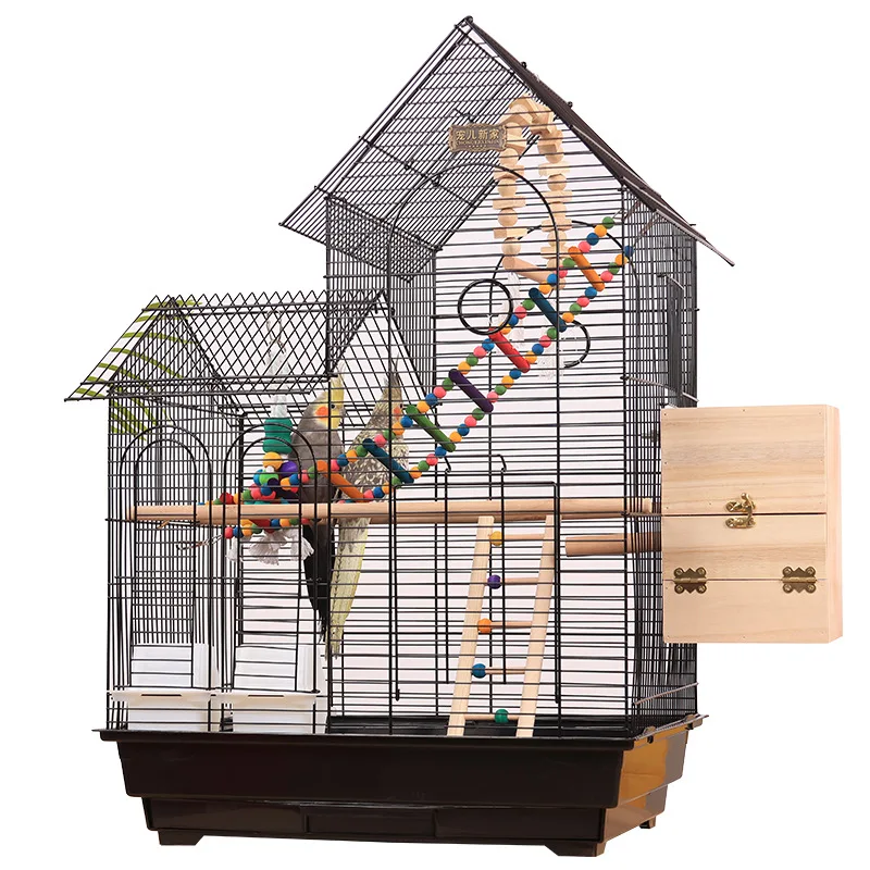 Клетка для попугая виллы в европейском стиле с двойным крыхом, роскошная клетка для группового разведения, клетка для попугая с черной кожей и пиона
Клетка для попугая виллы в европейском стиле с двойным крыхом, роскошная клетка для группового разведения, клетка для попугая с черной кожей и пиона
