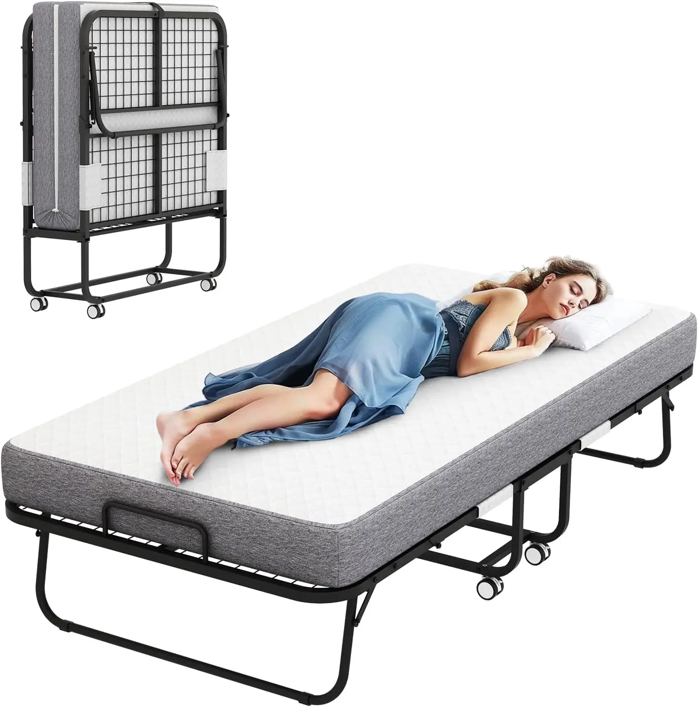 Folding Bed with Mattress 75x46in Upgraded Sturdy Frame Adult Portable Space Saving, Customized
Folding Bed with Mattress 75x46in Upgraded Sturdy Frame Adult Portable Space Saving, Customized
