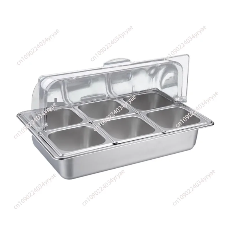 Countertop Food Container, 6 Pans Condiment Dispenser Salad Dressing Appetizer Spice Fruit Cold Serving Buffet Tray
Countertop Food Container, 6 Pans Condiment Dispenser Salad Dressing Appetizer Spice Fruit Cold Serving Buffet Tray