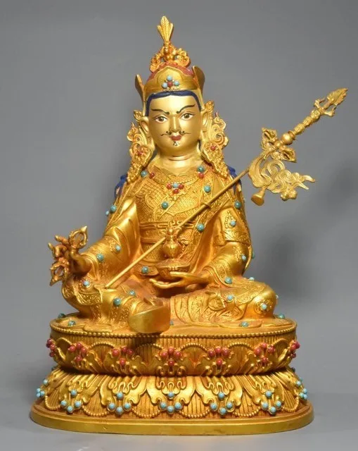 8.6" Old Tibet Buddhism Copper Gems Guru Padmasambhava Rinpoche Buddha Statue
8.6" Old Tibet Buddhism Copper Gems Guru Padmasambhava Rinpoche Buddha Statue