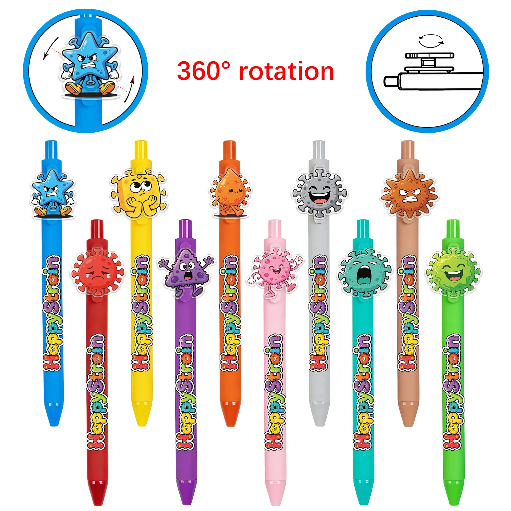 10 PCS Virus-themed Ballpoint Pens - Multi-color mixed signature pens with random patterns
10 PCS Virus-themed Ballpoint Pens - Multi-color mixed signature pens with random patterns