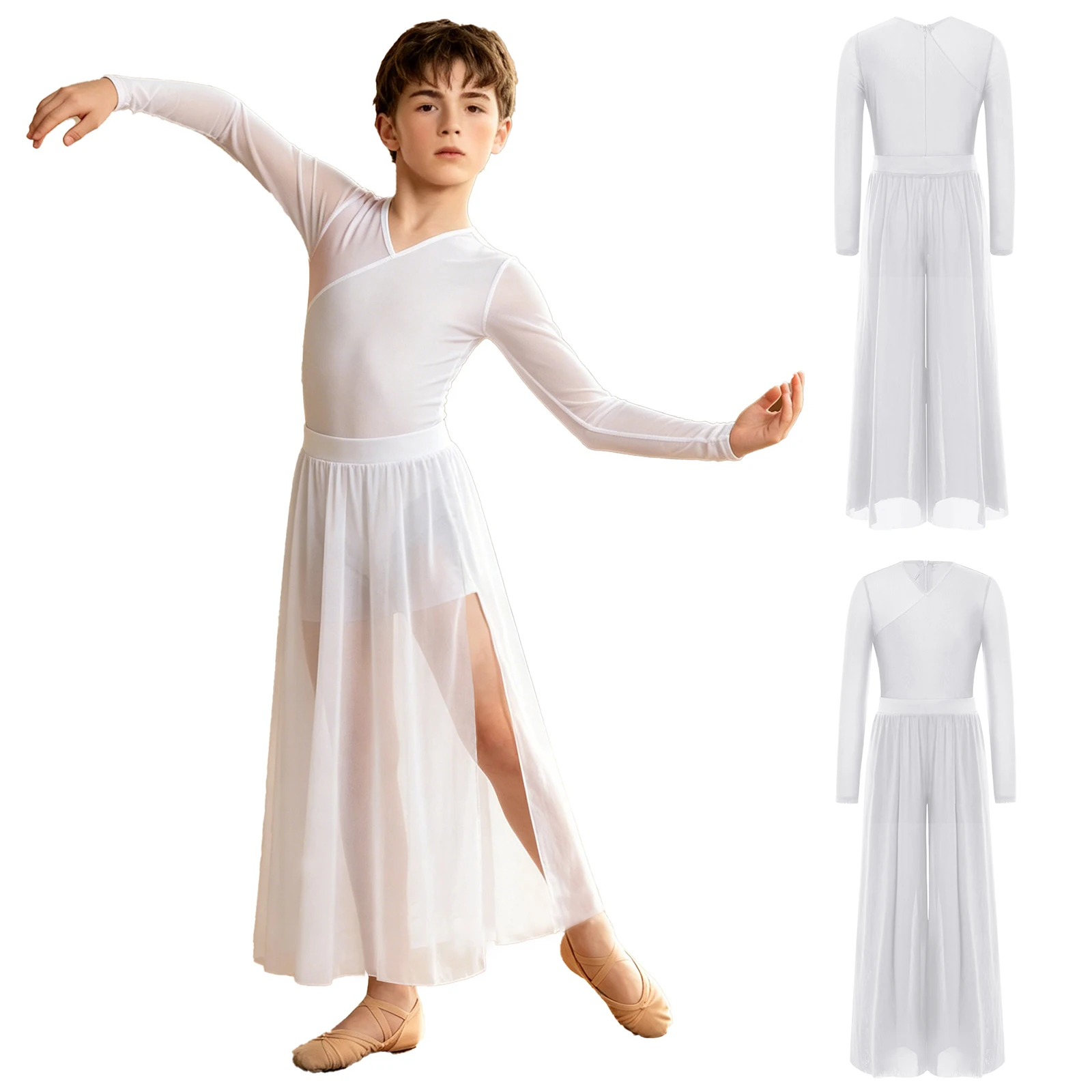 Kids Boys Lyrical Dance Outfit Zipper Bodysuit with Split Mesh Pants Skating Ballet Gymnastics Acrobatics Modern Dance Costume
Kids Boys Lyrical Dance Outfit Zipper Bodysuit with Split Mesh Pants Skating Ballet Gymnastics Acrobatics Modern Dance Costume