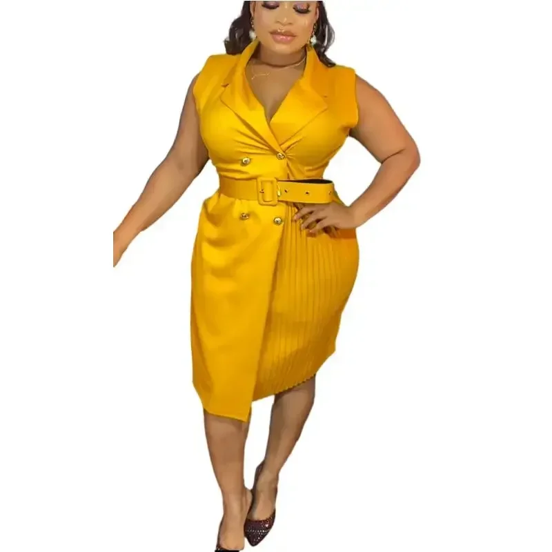 2024 African Dresses for Women Spring African V-neck Sleeveless White Green Yellow Party Pleat Dress Dashiki African Clothing
2024 African Dresses for Women Spring African V-neck Sleeveless White Green Yellow Party Pleat Dress Dashiki African Clothing