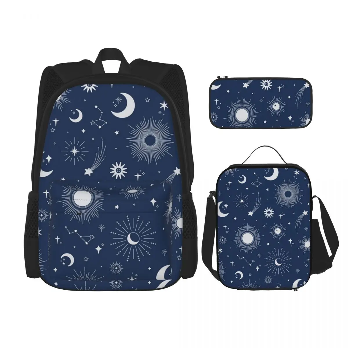 Sweet Celestial Suns, Moons And Stars Backpacks Children Bookbag School Bags Rucksack Lunch Bag Pen Bag Three-Piece Set
Sweet Celestial Suns, Moons And Stars Backpacks Children Bookbag School Bags Rucksack Lunch Bag Pen Bag Three-Piece Set