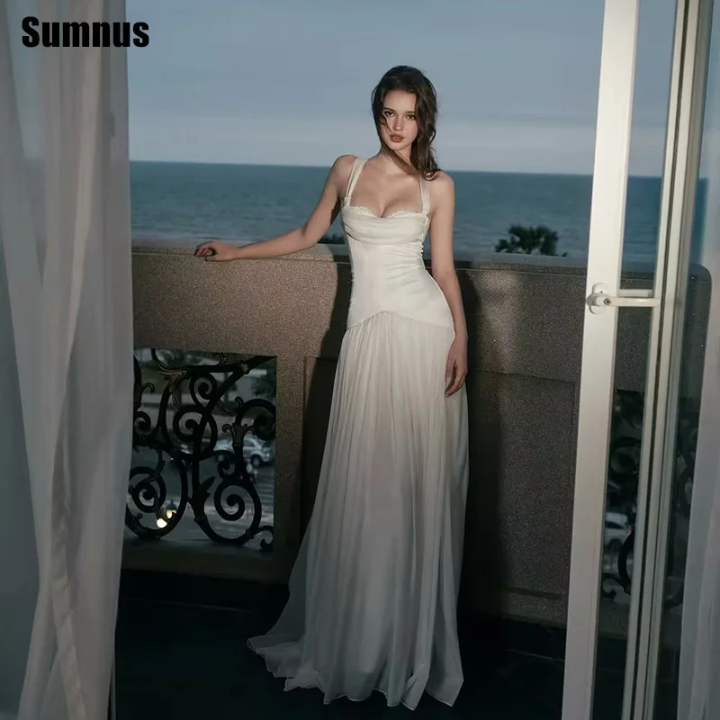 Sumnus Simple Beige A-line Prom Dresses Square Collar Lace Draped Sleeveless Maxi Evening Dresses Corset vestidos Customized
Sumnus Simple Beige A-line Prom Dresses Square Collar Lace Draped Sleeveless Maxi Evening Dresses Corset vestidos Customized
