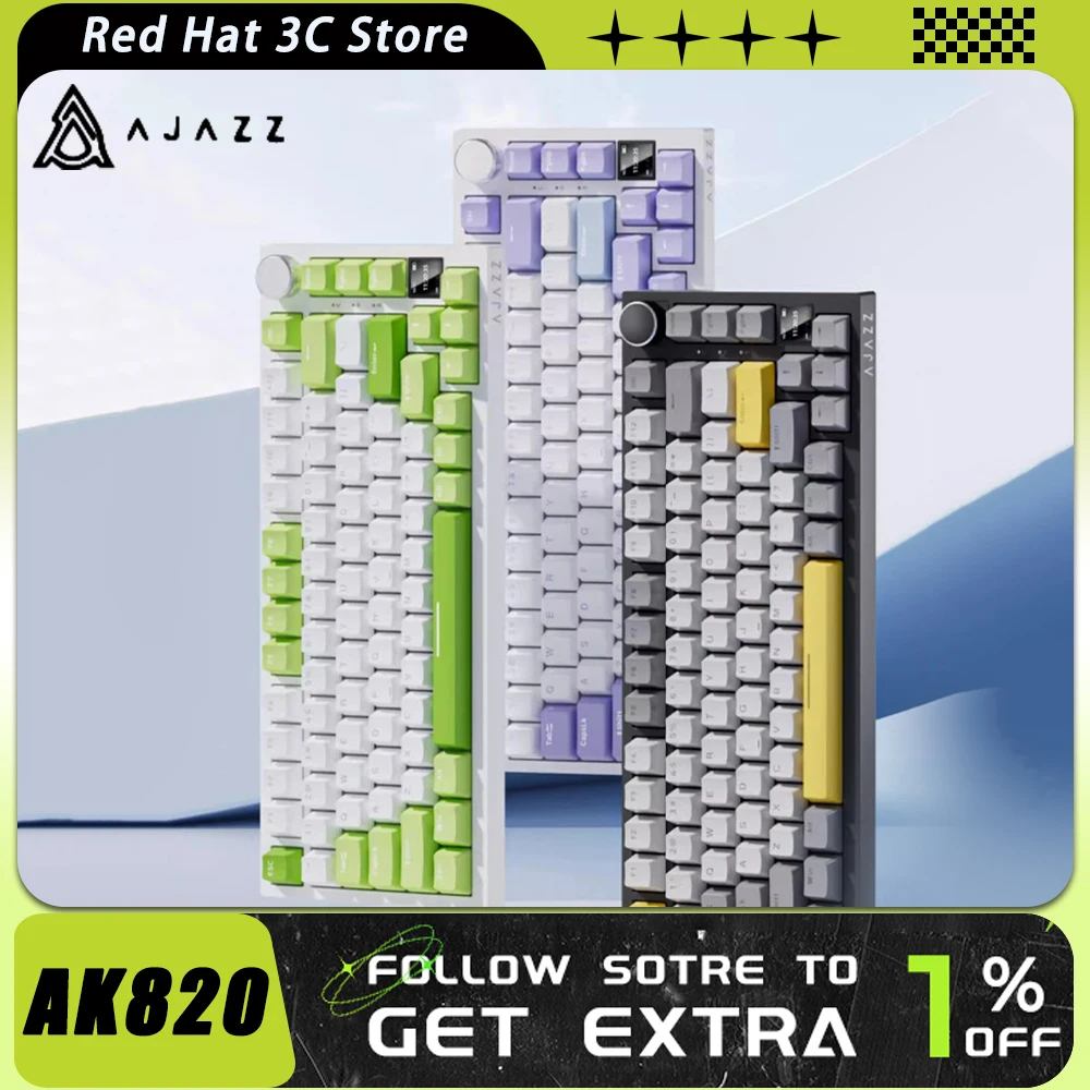 Клавиатура AJAZZ AK820 Pro механическая, многофункциональная игровая клавиатура с тремя режимами работы, режим горячей замены, RGB прокладка
Клавиатура AJAZZ AK820 Pro механическая, многофункциональная игровая клавиатура с тремя режимами работы, режим горячей замены, RGB прокладка