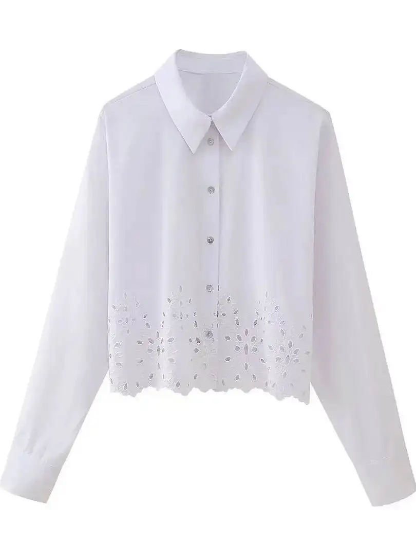 Hollowed out Embroidered irt Single-Button Loose Fit Long Sve Street Sle Women's Faion Spring Collection
Hollowed out Embroidered irt Single-Button Loose Fit Long Sve Street Sle Women's Faion Spring Collection