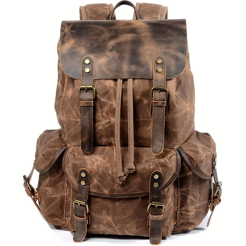 Vintage Men'S Leather Backpack, Waxed Canvas Shoulder Bag for Travel, Casual Laptop Bag, Suitable for Both And .
Vintage Men'S Leather Backpack, Waxed Canvas Shoulder Bag for Travel, Casual Laptop Bag, Suitable for Both And .