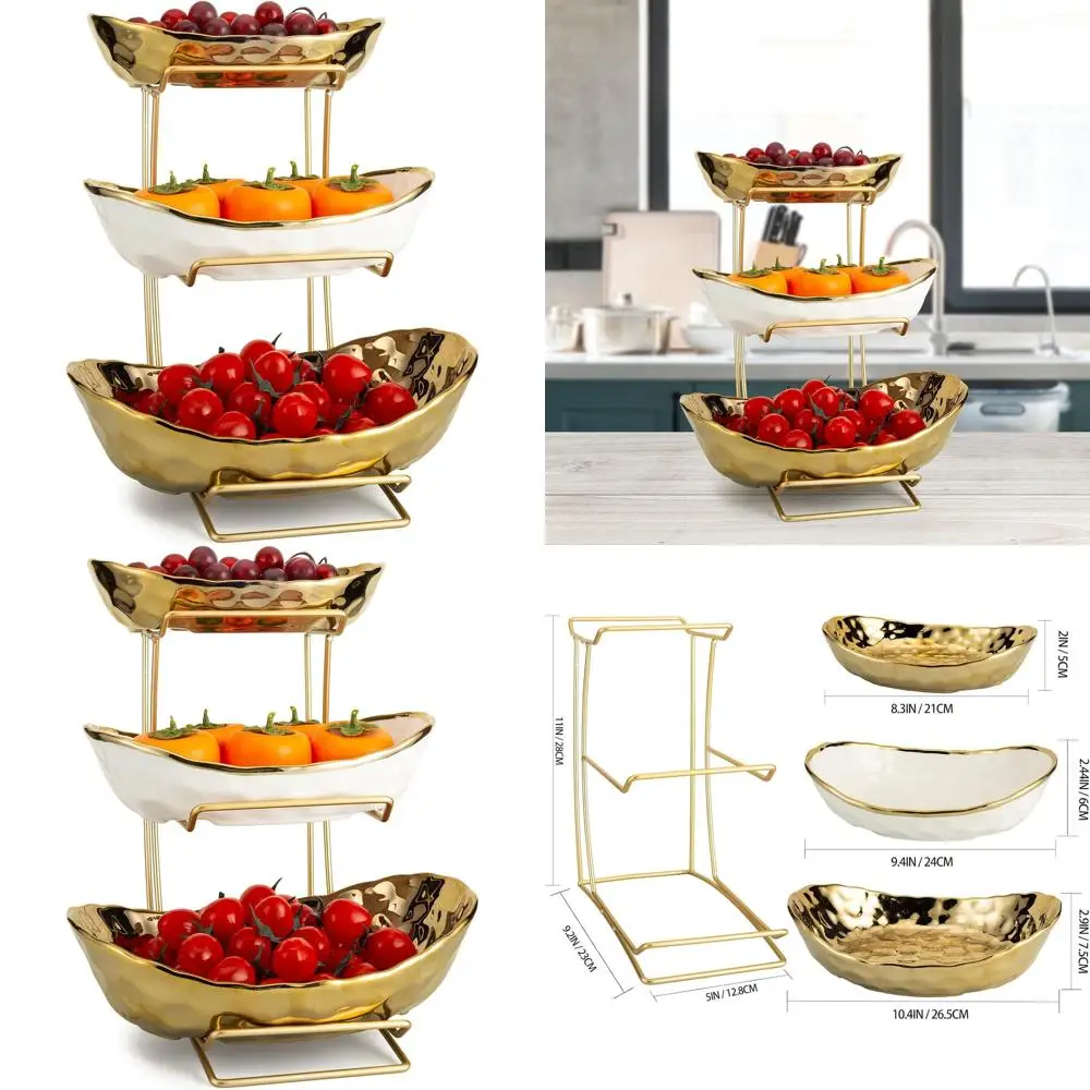 3 Tier ruit Bowl or Kitchen Counter, White Gold Ceic ruit Stand or Countertop, Home ruit Rack with Holder, Vegetable Bowl Snacks
3 Tier ruit Bowl or Kitchen Counter, White Gold Ceic ruit Stand or Countertop, Home ruit Rack with Holder, Vegetable Bowl Snacks