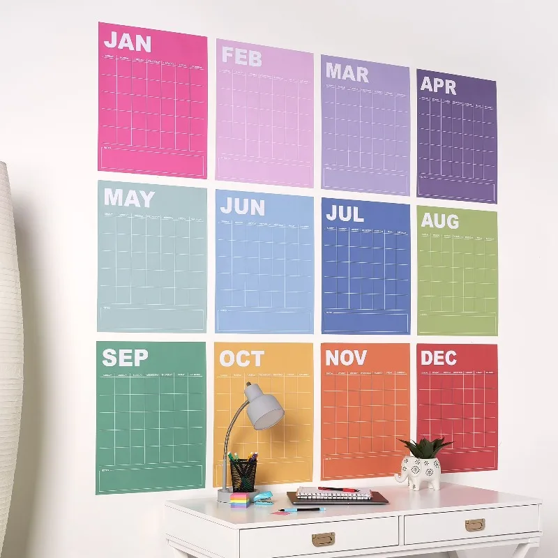 Monthly Large (15" x 19") Rainbow Undated Calendar
Monthly Large (15" x 19") Rainbow Undated Calendar