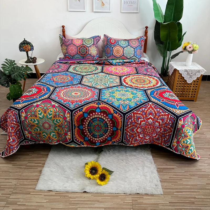 Mandala Flower Digital Print Quilt 3-Piece Set, Summer Lightweight Breathable Bedspread Blanket for Bed, Boho Bedding,Home Decor
Mandala Flower Digital Print Quilt 3-Piece Set, Summer Lightweight Breathable Bedspread Blanket for Bed, Boho Bedding,Home Decor