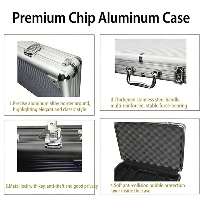Portable Box with Double Lock Quiet Casinos Chip Case for Gaming Night
Portable Box with Double Lock Quiet Casinos Chip Case for Gaming Night
