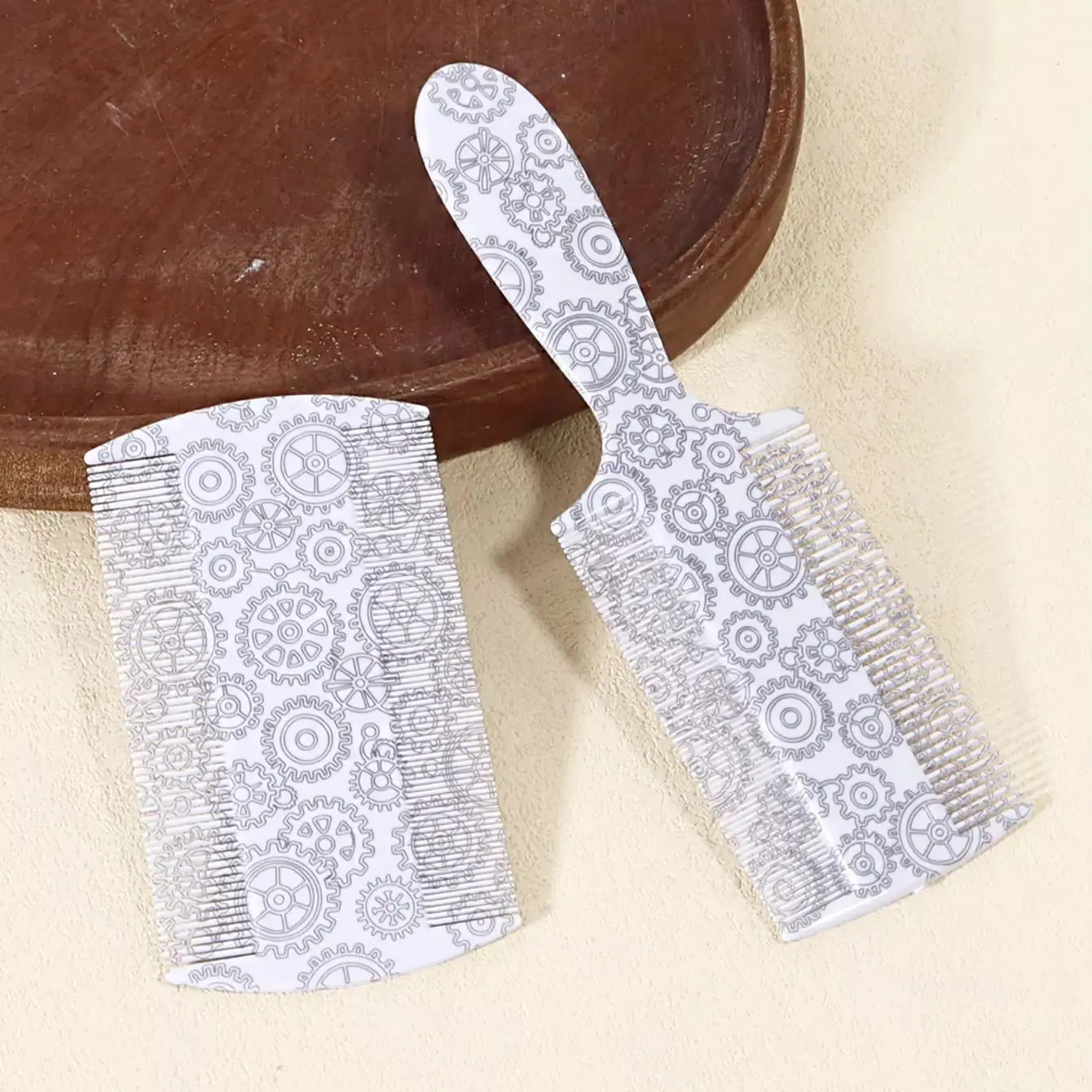 2pcs/set hair comb with dense teeth, gear print pattern, mini double-sided comb with dense teeth, special for real hair wigs
2pcs/set hair comb with dense teeth, gear print pattern, mini double-sided comb with dense teeth, special for real hair wigs