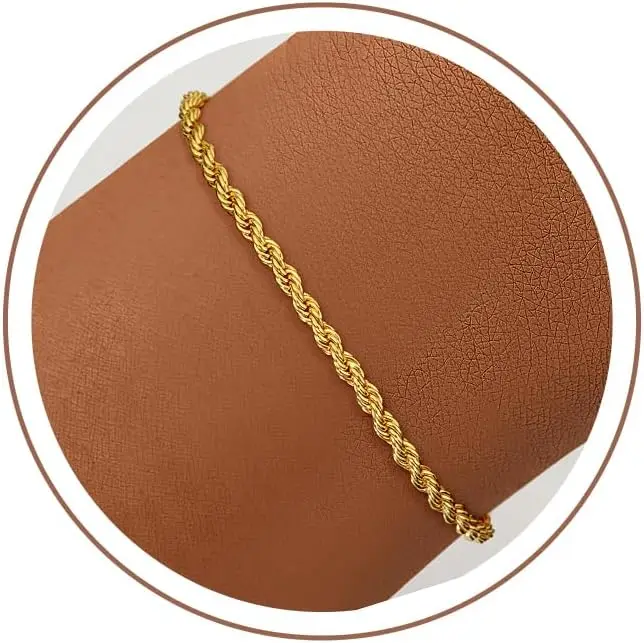 Gold Bracelets for Women, 18K Gold Plated 925 Sterling Silver 3MM Rope Bracelets Diamond Cut Silver
Gold Bracelets for Women, 18K Gold Plated 925 Sterling Silver 3MM Rope Bracelets Diamond Cut Silver