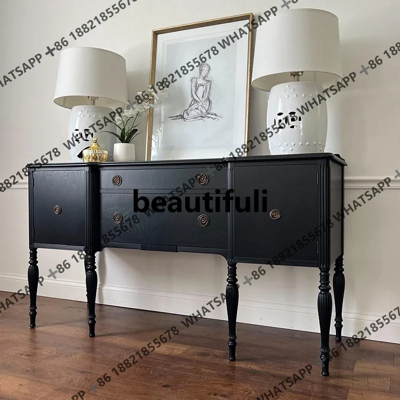 French black solid wood entryway cabinet home living room art decoration cabinet foyer display storage H
French black solid wood entryway cabinet home living room art decoration cabinet foyer display storage H