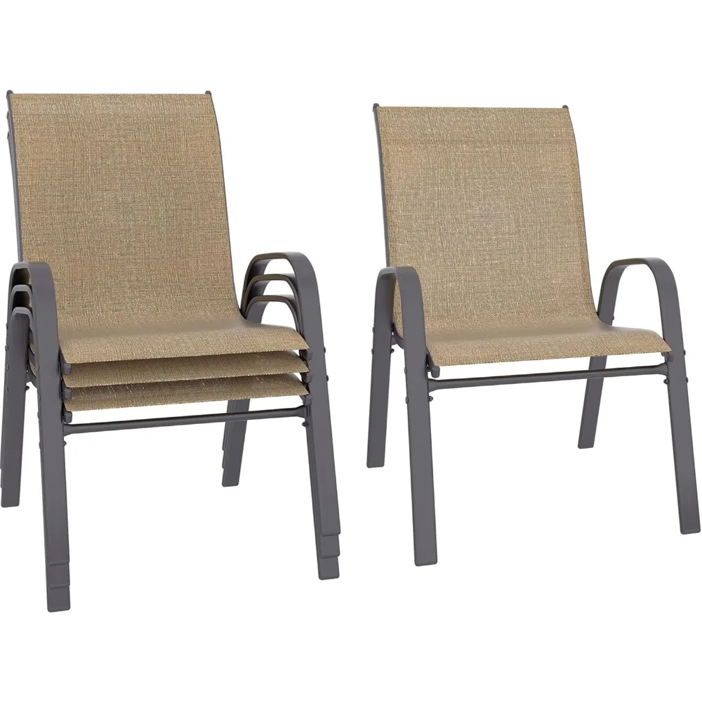 Patio Chairs Set of 4, Stackable Outdoor Dining Chairs Set with Breathable Seat Fabric, All-Weather Powder-Coated Metal Frame fo
Patio Chairs Set of 4, Stackable Outdoor Dining Chairs Set with Breathable Seat Fabric, All-Weather Powder-Coated Metal Frame fo