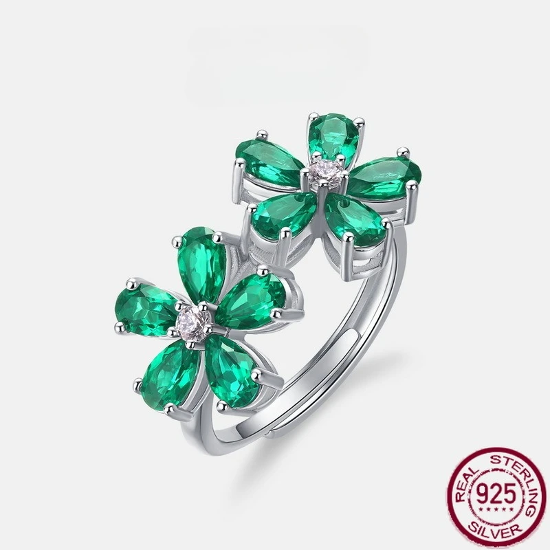 New S925 pure silver petal emerald fashionable full set colorful treasure retro finger ring light luxury wedding jewelry
New S925 pure silver petal emerald fashionable full set colorful treasure retro finger ring light luxury wedding jewelry