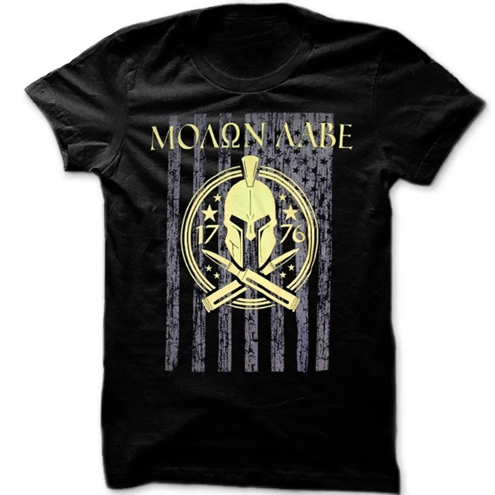 Футболка Spartan Helmets со звездами и полосками Molon Labe, 100% хлопок, с круглым вырезом, летняя повседневная мужская футболка с короткими рукавами, размер S-3XL
Футболка Spartan Helmets со звездами и полосками Molon Labe, 100% хлопок, с круглым вырезом, летняя повседневная мужская футболка с короткими рукавами, размер S-3XL