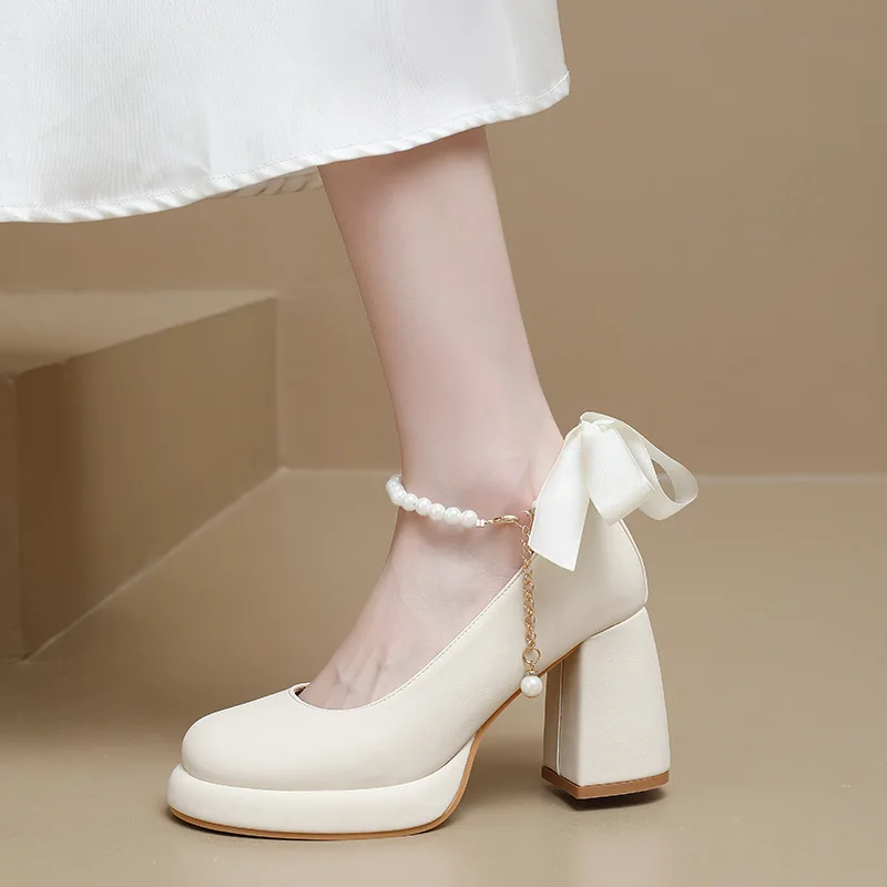 Entle Thick-soled Waterproof Table Heightening Mary Jane Single Shoes Female Bride Shoes Wedding Shoes Bridesmaid High Heels
Entle Thick-soled Waterproof Table Heightening Mary Jane Single Shoes Female Bride Shoes Wedding Shoes Bridesmaid High Heels
