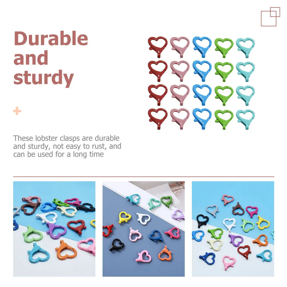 20Pcs Heart Shape Lobster Clasps Durable DIY Jewelry Keychain Connectors Long Lasting Color Connecting Lobster Clasps
20Pcs Heart Shape Lobster Clasps Durable DIY Jewelry Keychain Connectors Long Lasting Color Connecting Lobster Clasps
