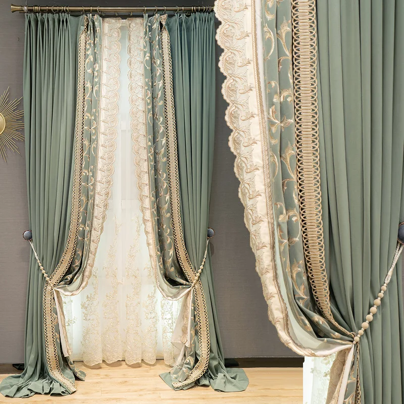 Custom Gorgeous American velvet embroidered turquoise living room bedroom green cloth blackout curtain tulle drape C1779
Custom Gorgeous American velvet embroidered turquoise living room bedroom green cloth blackout curtain tulle drape C1779