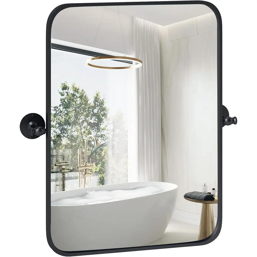 30 x 22 Pivot Mirror with Shatter-Proof Film, Wall Brackets for Bathroom or Living Room (Black)
30 x 22 Pivot Mirror with Shatter-Proof Film, Wall Brackets for Bathroom or Living Room (Black)
