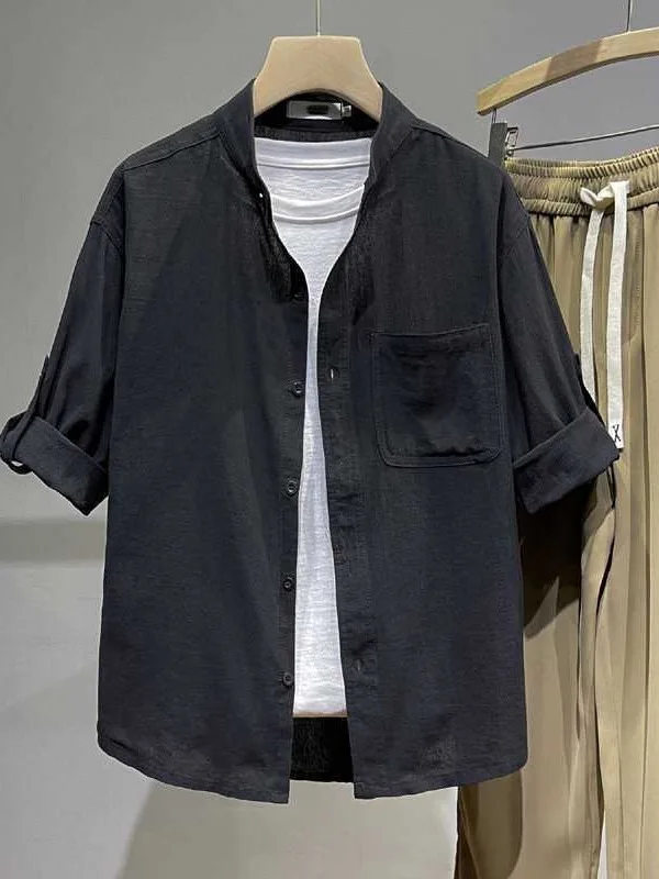 Summer New Men's Loose Fit Cotton Linen Shirt Half Sleeve Breathable Soft Pure Color Casual Style White Shirt for Teenagers
Summer New Men's Loose Fit Cotton Linen Shirt Half Sleeve Breathable Soft Pure Color Casual Style White Shirt for Teenagers