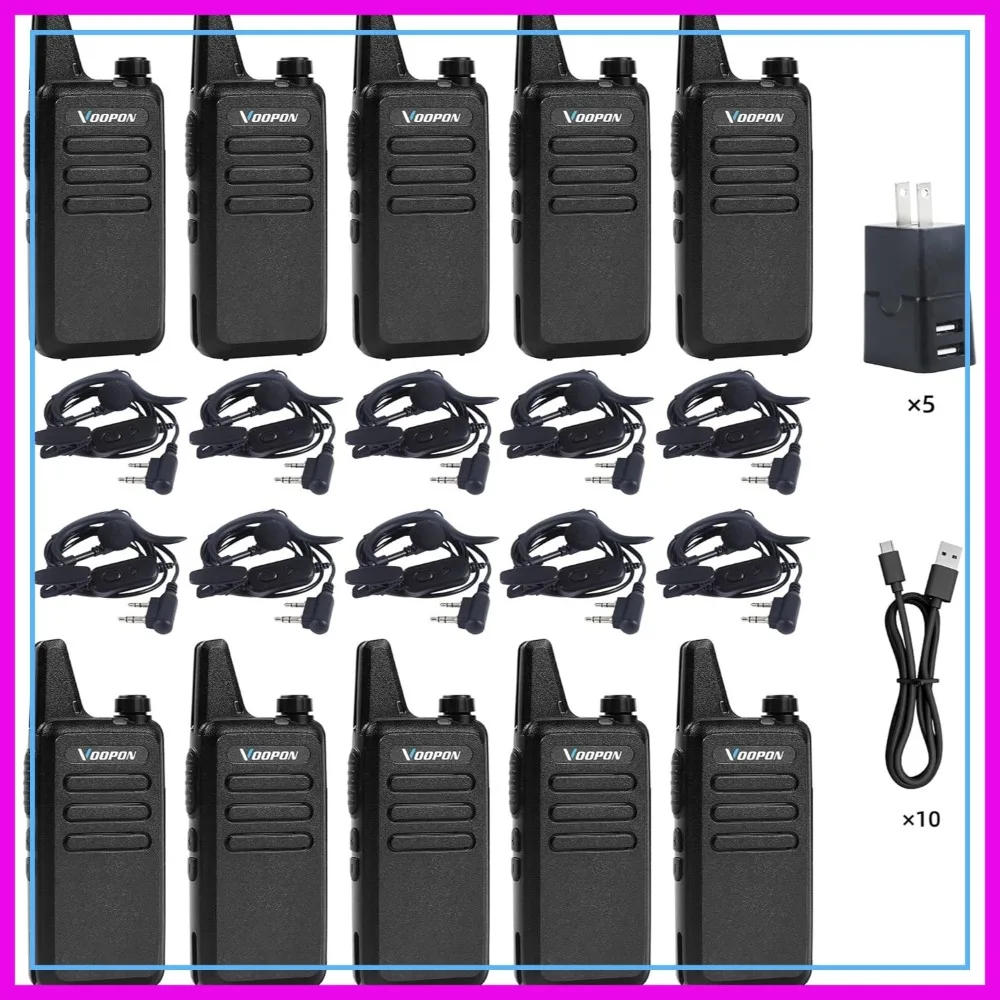22 Channel Rechargeable Walkie Talkies for Adults, Long Range, VOX, Mini Two Way Radios with Earpieces, USB Charger, 10 Pack
22 Channel Rechargeable Walkie Talkies for Adults, Long Range, VOX, Mini Two Way Radios with Earpieces, USB Charger, 10 Pack