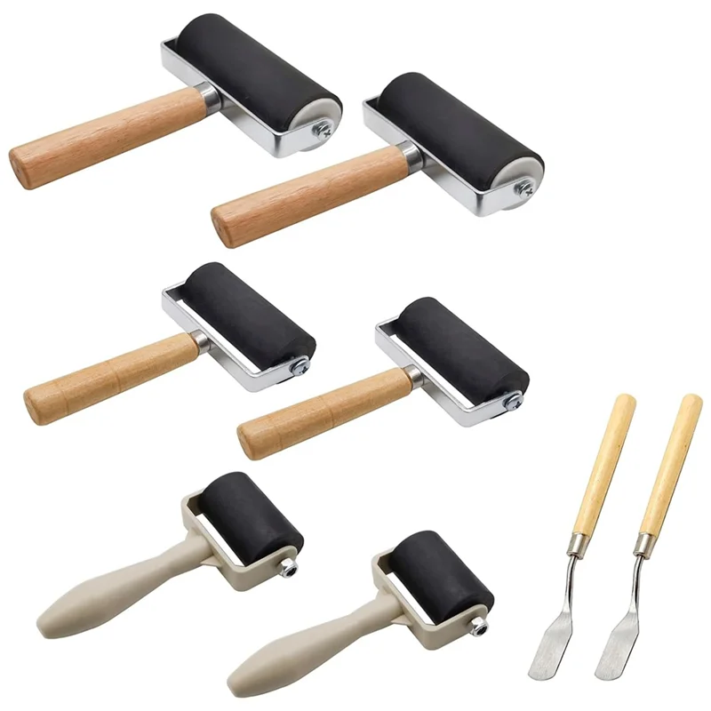 AC23-8 Pack Rubber Roller Set Kit - Brayer Rollers With 3 Size For Crafting Brayer Rollers For Printmaking Brayer Tool Kit
AC23-8 Pack Rubber Roller Set Kit - Brayer Rollers With 3 Size For Crafting Brayer Rollers For Printmaking Brayer Tool Kit